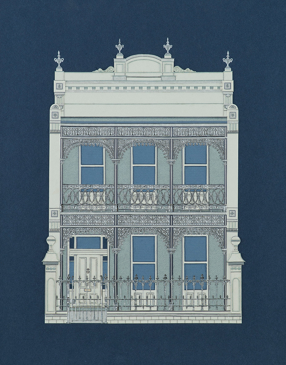 East Melbourne Terrace House (A) paper cut art by Yola and Daria