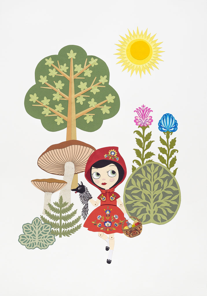 Little Red Riding Hood 2 paper-cut art by Yola and Daria